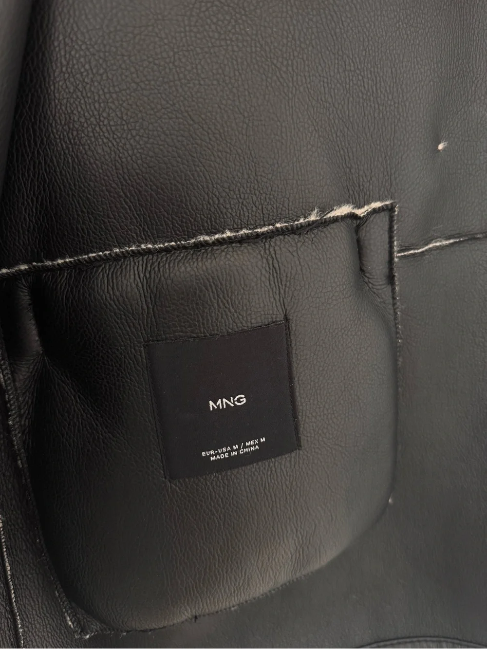 Mango Beige Teddy Shearling Jacket with Black Trim - Picture 3 of 3